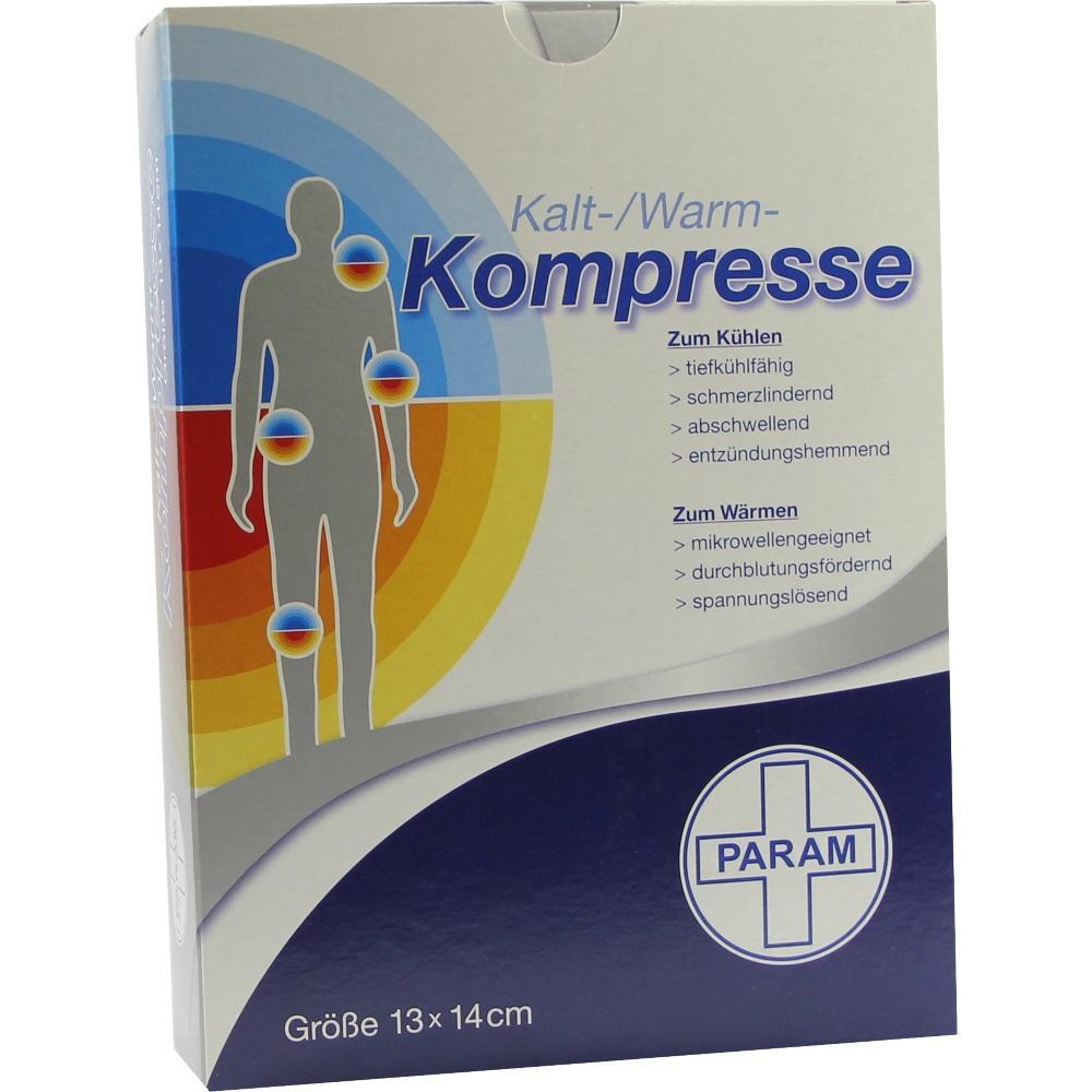 Verpackung für eine Kalt-/Warm-Kompresse zur Schmerzlinderung und Durchblutungsförderung.